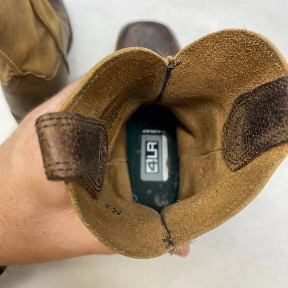 Ariat Kids Brown Leather Square Toe Western Cowboy Boots 10007602 Size 8.5